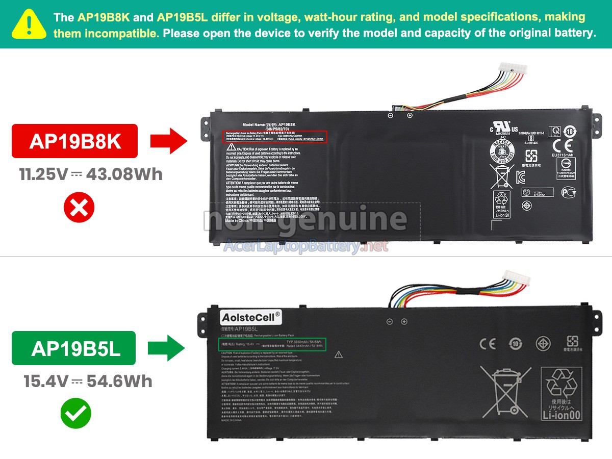 Acer Aspire 3 A315-58-38XR battery replacement