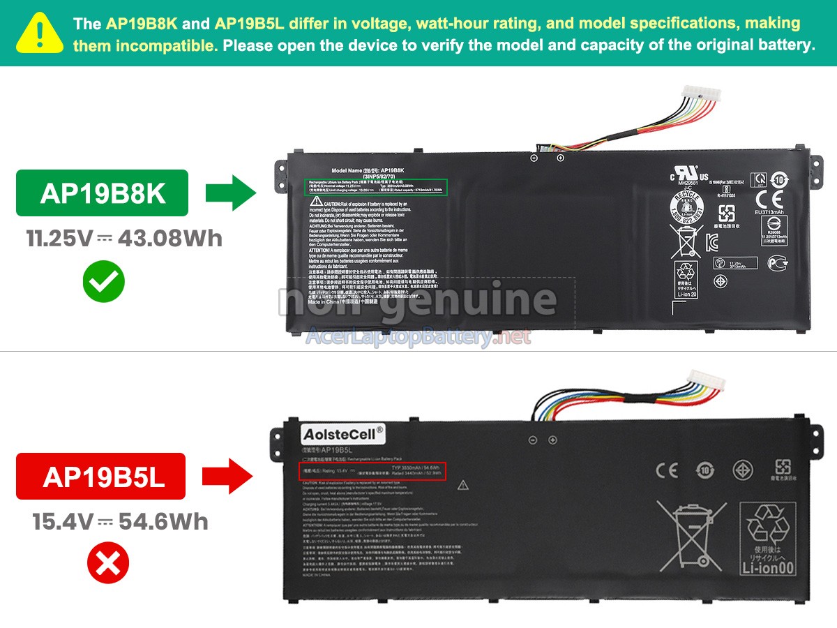 Acer Aspire 3 A315-58-38XR battery replacement